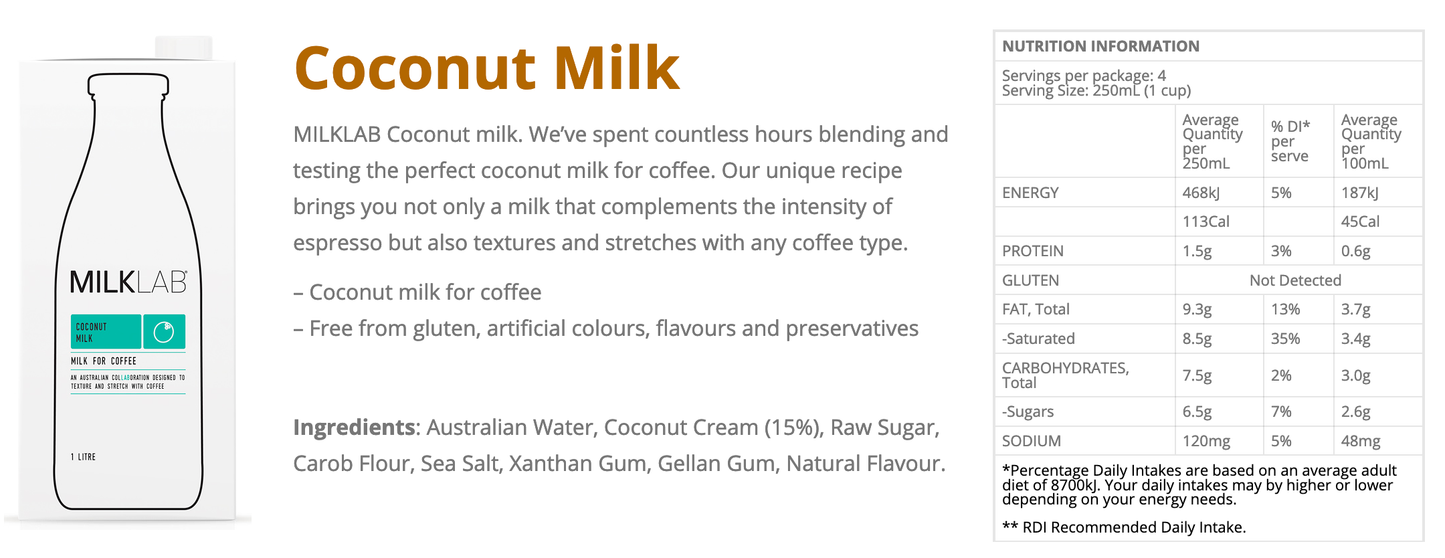 MilkLab - Coconut Milk 1 Litre